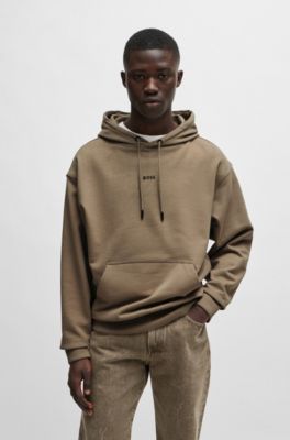 BOSS - Hoodie aus Baumwoll-Terry mit kontrastfarbenem Logo