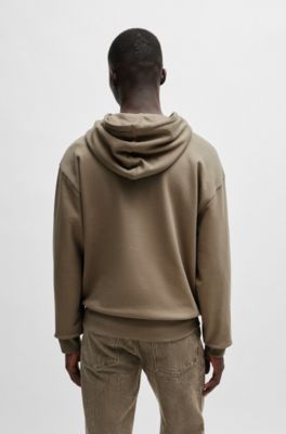 BOSS - Hoodie aus Baumwoll-Terry mit kontrastfarbenem Logo