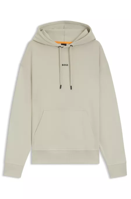 Cotton-terry hoodie with logo print