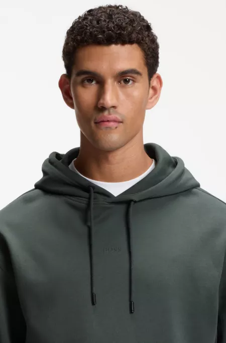 Sweat à capuche en molleton de coton avec logo imprimé