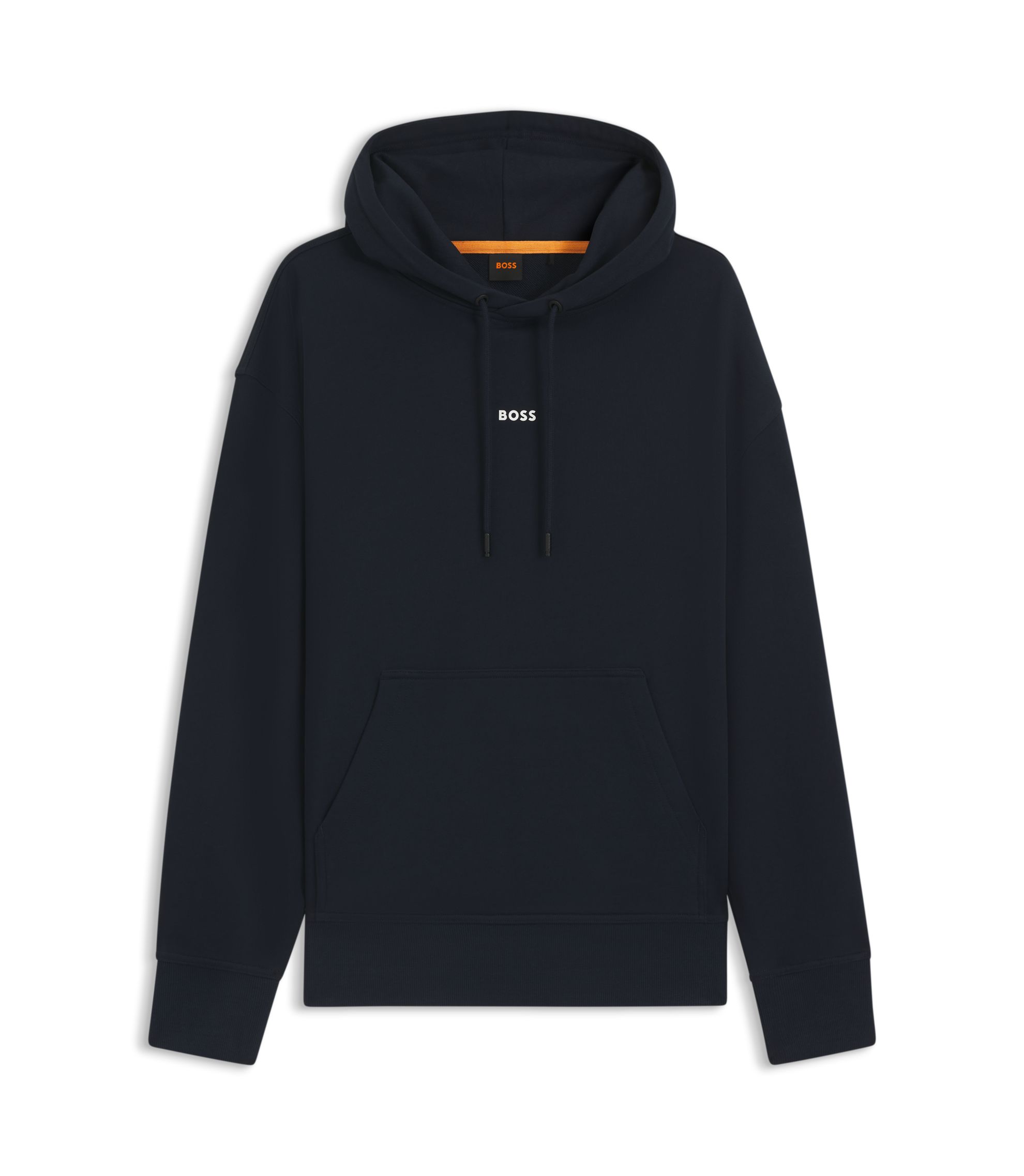 BOSS Sudadera con capucha de felpa de algodón con logo en