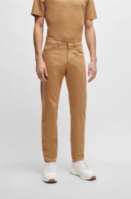 BOSS - Regular-Fit Jeans aus satiniertem Stretch-Denim