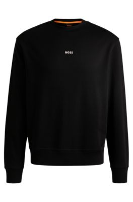 BOSS Relaxed fit sweatshirt in cotton terry with contrast logo