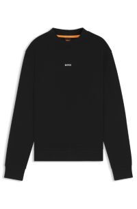 Sweat en molleton avec logo imprim&eacute;, Noir