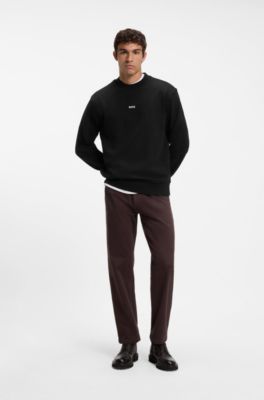 Cotton-terry sweatshirt with logo print, Black