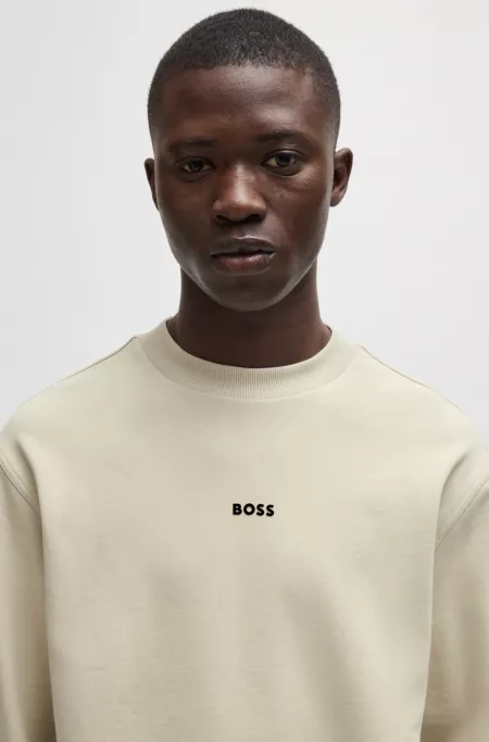 Relaxed-fit sweatshirt in cotton terry with contrast logo
