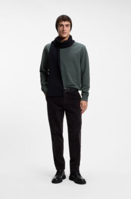 Cotton-terry sweatshirt with logo print, Dark Green