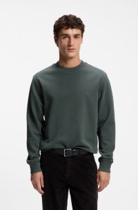 Sweat en molleton avec logo imprim&eacute;, Vert sombre