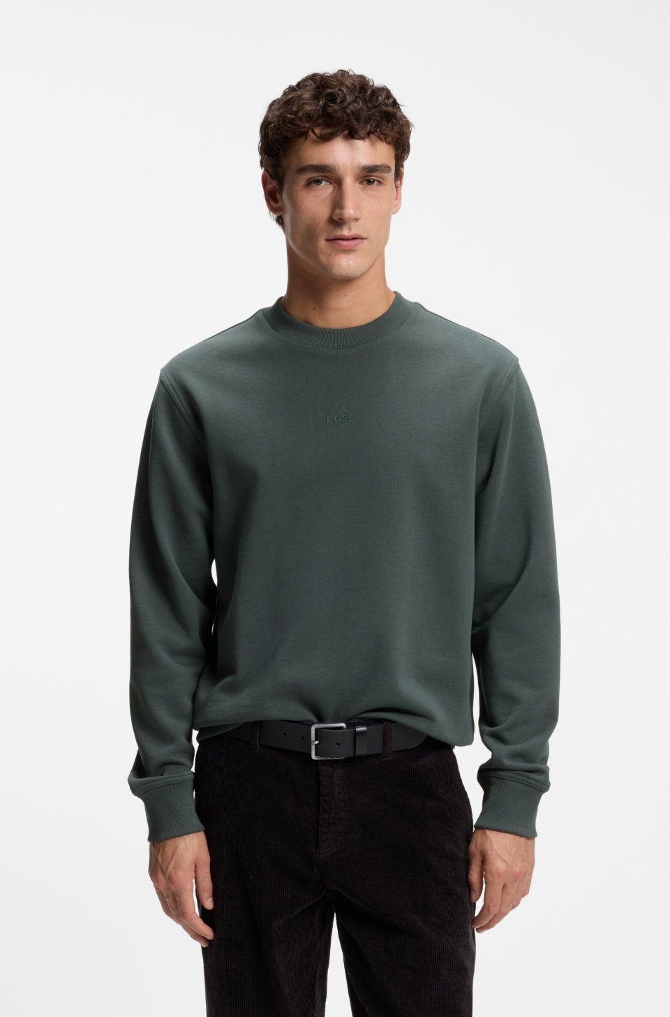 Cotton-terry sweatshirt with logo print