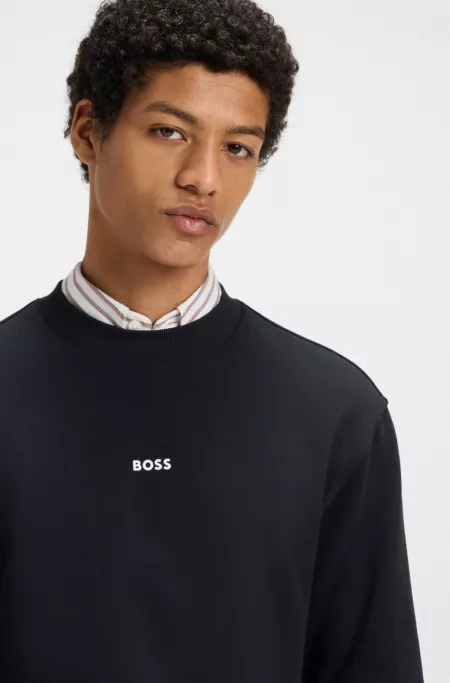Relaxed-fit sweatshirt in cotton terry with contrast logo