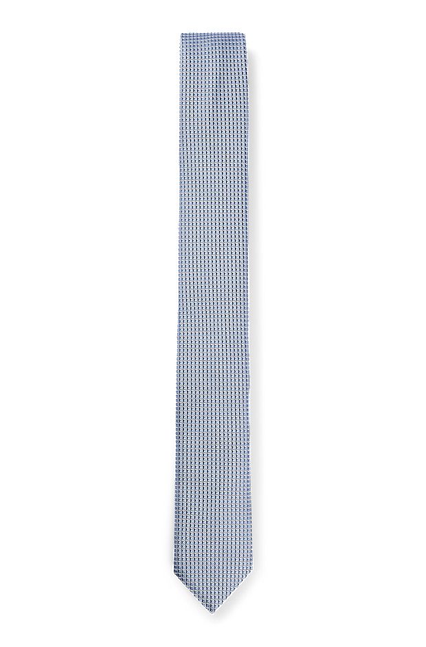 Cravate en soie mélangée à motif jacquard, bleu clair