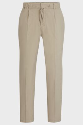 Relaxed-fit trousers in a linen blend, Beige