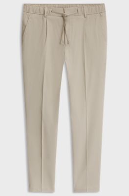 Relaxed-fit trousers in a linen blend, Beige
