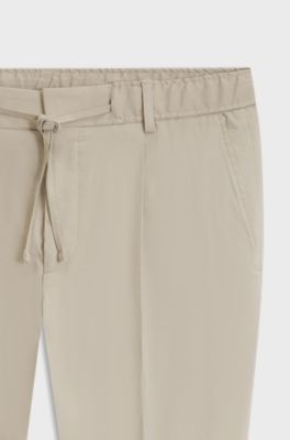 Relaxed-fit trousers in a linen blend, Beige