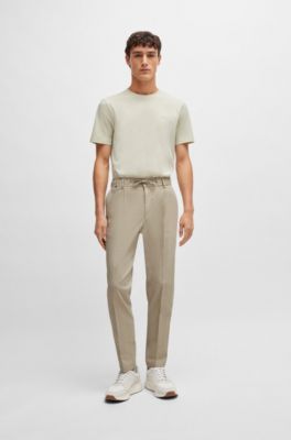 Relaxed-fit trousers in a linen blend, Beige