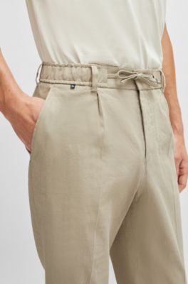 Relaxed-fit trousers in a linen blend, Beige