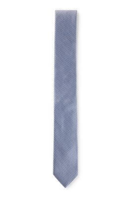 HUGO - Diagonal-stripe tie in silk jacquard