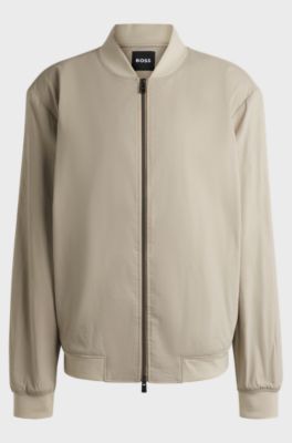 Slim-fit jacket in a linen blend, Light Beige
