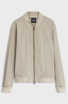Slim-fit jacket in a linen blend, Light Beige