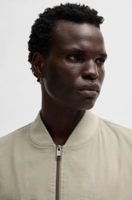 Slim-fit jacket in a linen blend, Light Beige