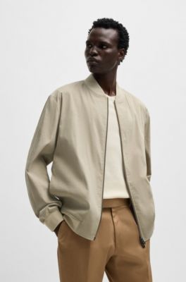 Slim-fit jacket in a linen blend, Light Beige