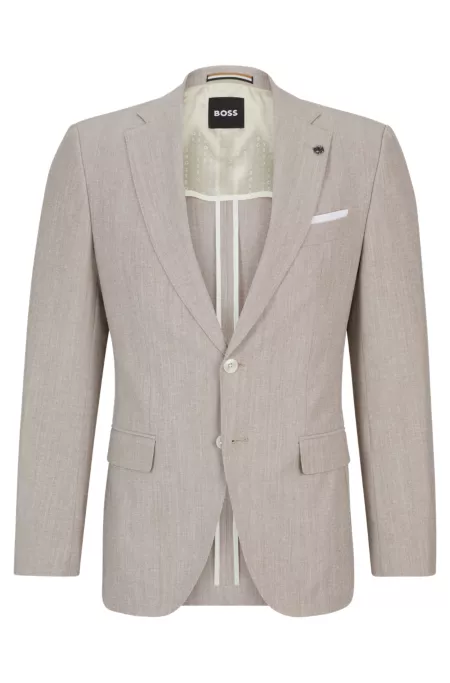 Slim-fit jacket in a micro-patterned cotton blend