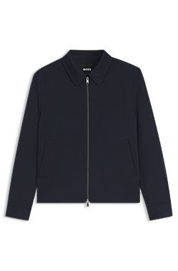 Slim-fit jacket in stretch seersucker with wrinkle recovery