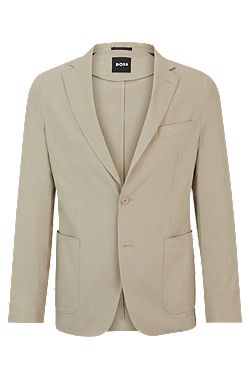 Slim-fit single-breasted jacket in a linen blend