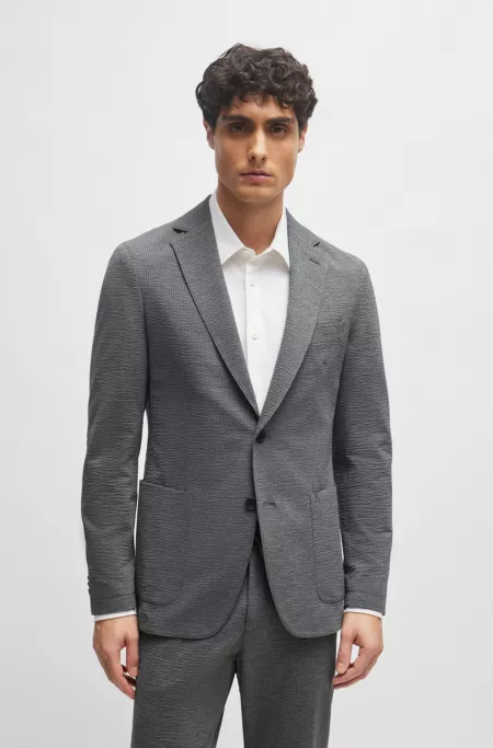 Veste Slim Fit en seersucker stretch performance