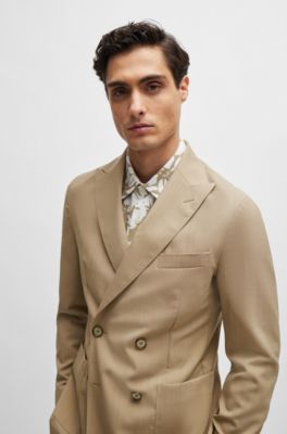 BOSS Doublebreasted slimfit suit in virgin wool