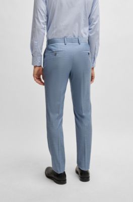 BOSS - Slim-Fit Anzug aus meliertem Woll-Mix