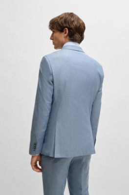 BOSS - Slim-Fit Anzug aus meliertem Woll-Mix 