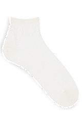 Monogram-knit short socks in a mercerised cotton blend, White