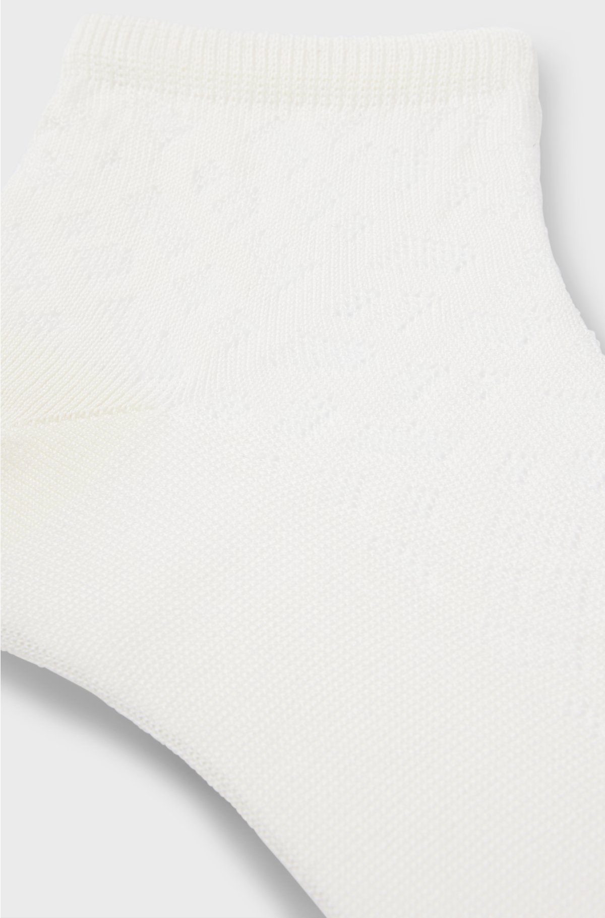 Monogram-knit short socks in a mercerised cotton blend, White