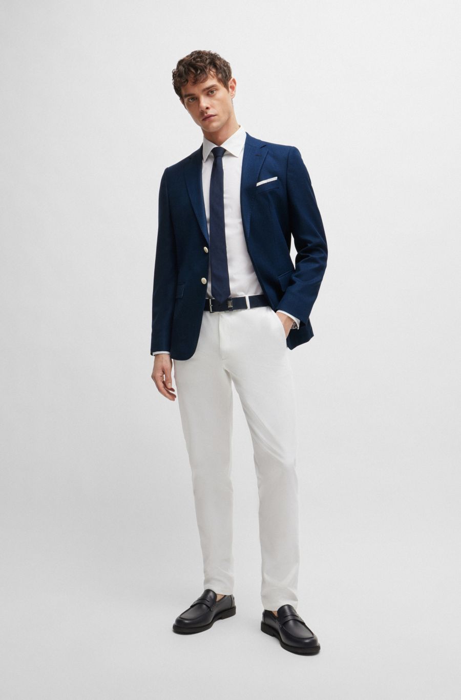 BOSS H-Huge Wool Suit — Dark Blue