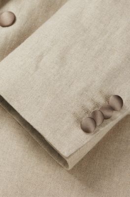 Fein gemusterter Slim-Fit Smoking aus Leinen, Beige