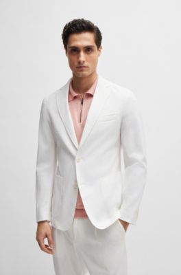 BOSS - スリムフィットジャケット コットンブレンド シアサッカー 