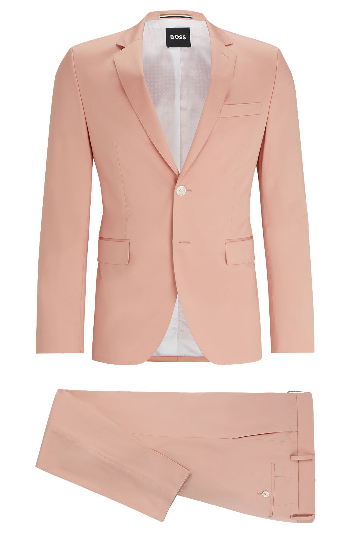 Extra-slim-fit suit in stretch cotton, light pink