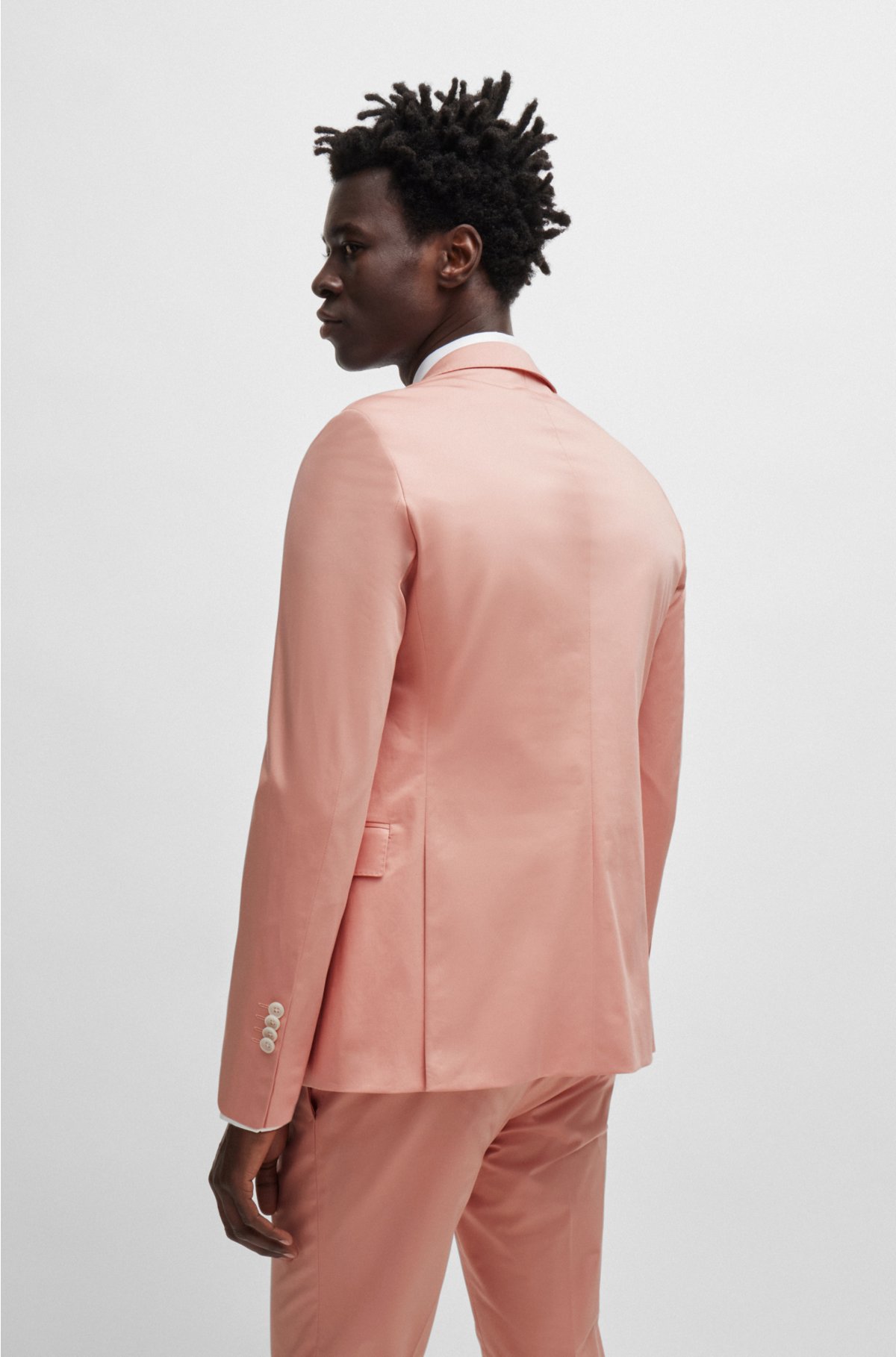 Slim Fit Dusty Pink Stretch Suit Blazer