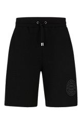 BOSS x NFL-shorts van een katoenmix met logopatch, Zwart