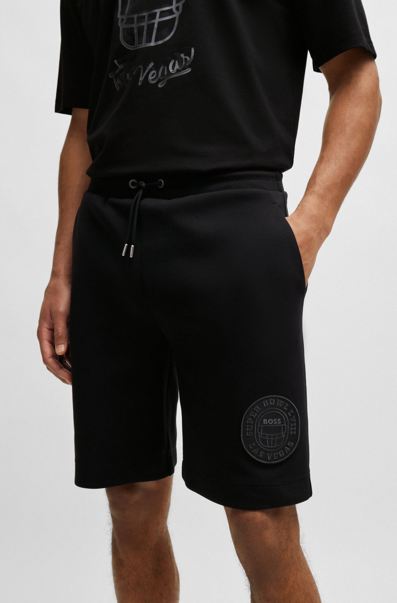 Mens hugo boss shorts deals and t shirt set