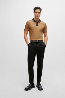 BOSS - Relaxed-Fit Hose aus Stretch-Baumwolle mit Knopf