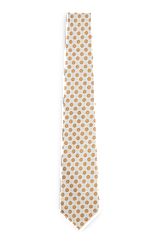 Silk-jacquard tie with dot motif, Light Beige