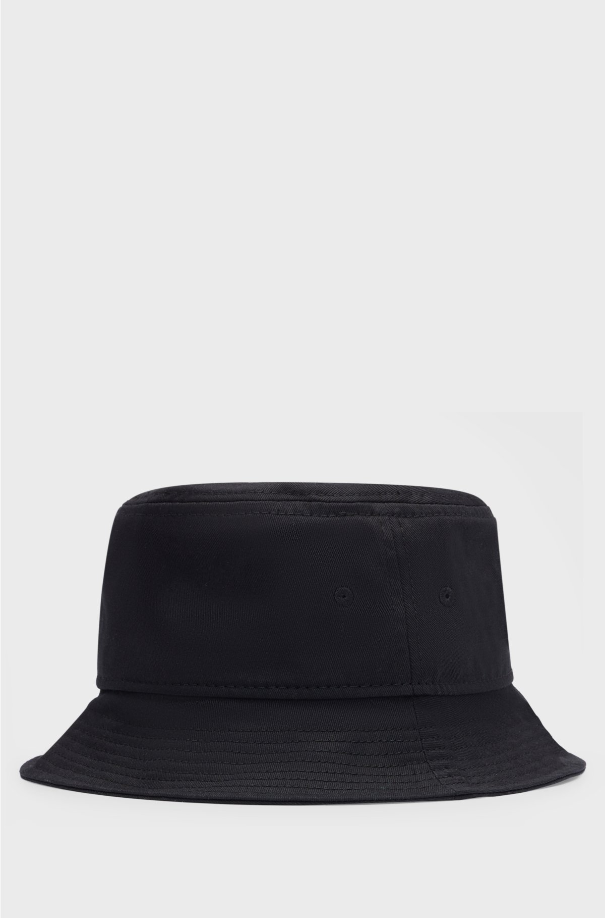 Cotton-twill bucket hat with logo label, Black