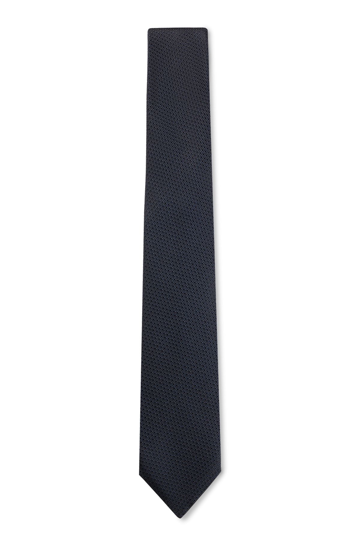 Структурированный галстук из шелкового жаккарда, Темно-синий