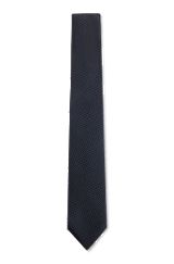 Структурированный галстук из шелкового жаккарда, Темно-синий