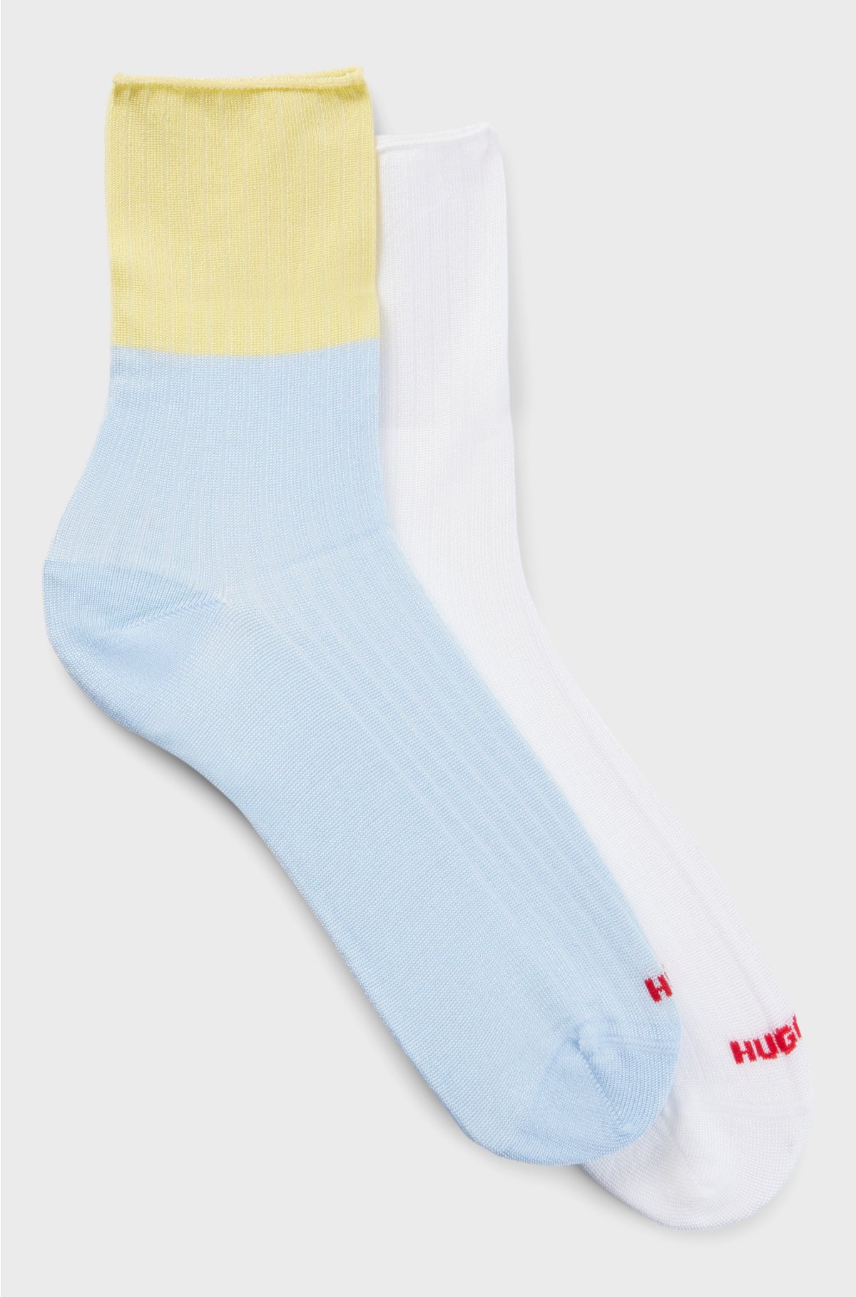 Two-pack of quarter-length socks with logo details, Assorted-Pre-Pack