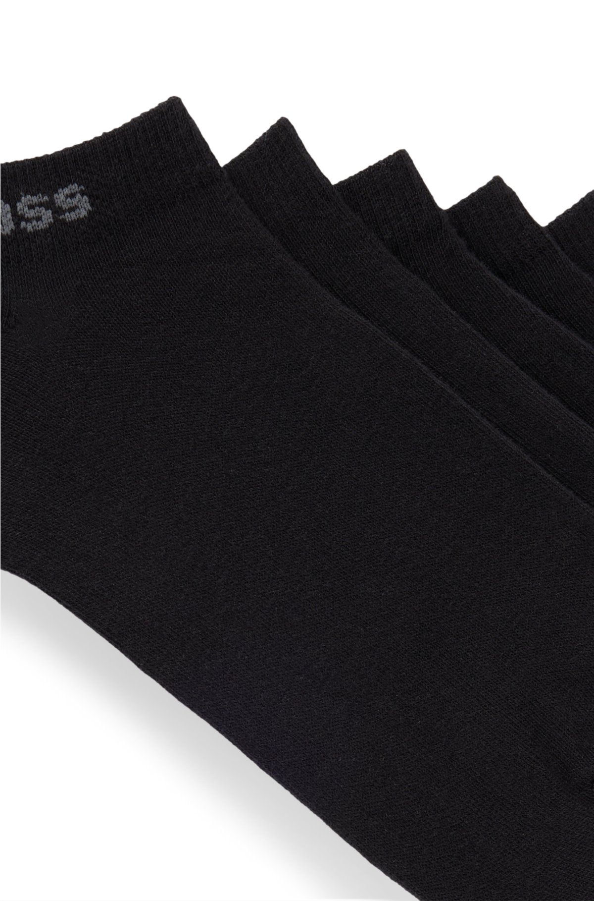 Five-pack of ankle-length socks with logo details, Black