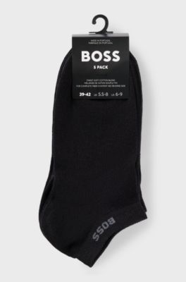 Five-pack of ankle-length socks with logo details, Black