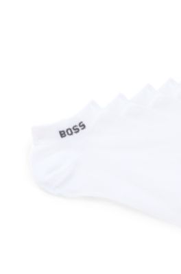 Five-pack of ankle-length socks with logo details, White